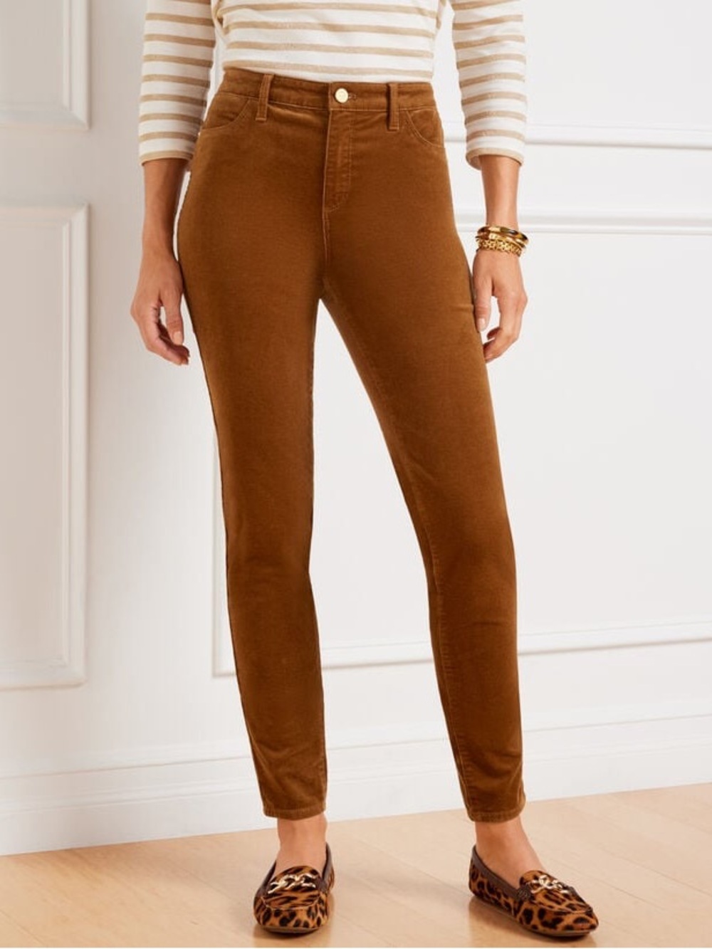 Talbots Corduroy Jeggings Brown NWT Size 12